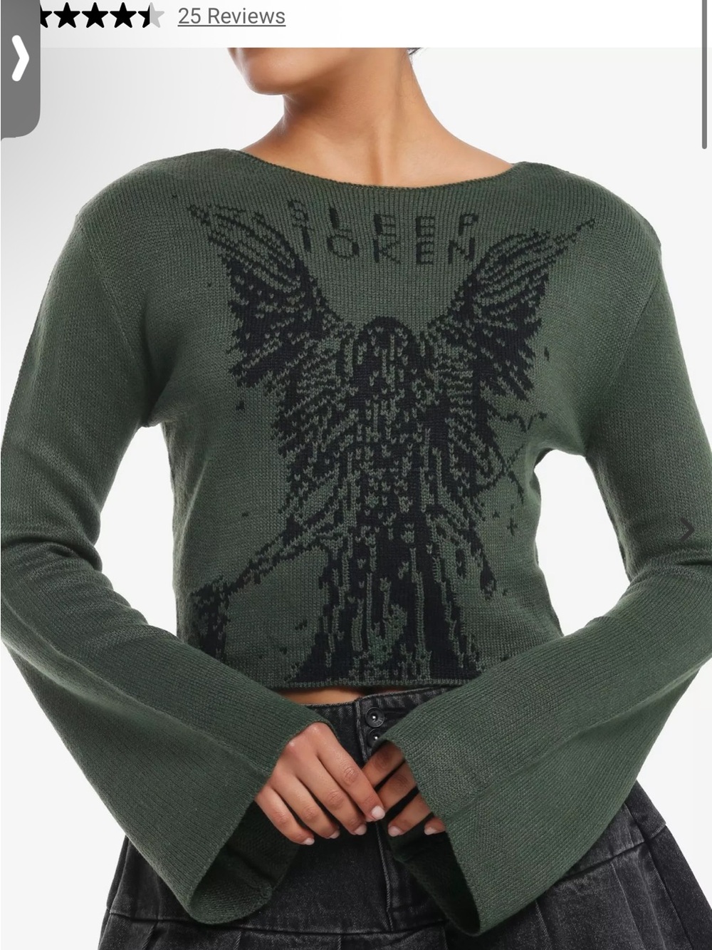 Hot Topic Sleep Token Bell-Sleeve Knit Sweater (says LG fits like MD) - Picture 1 of 3
